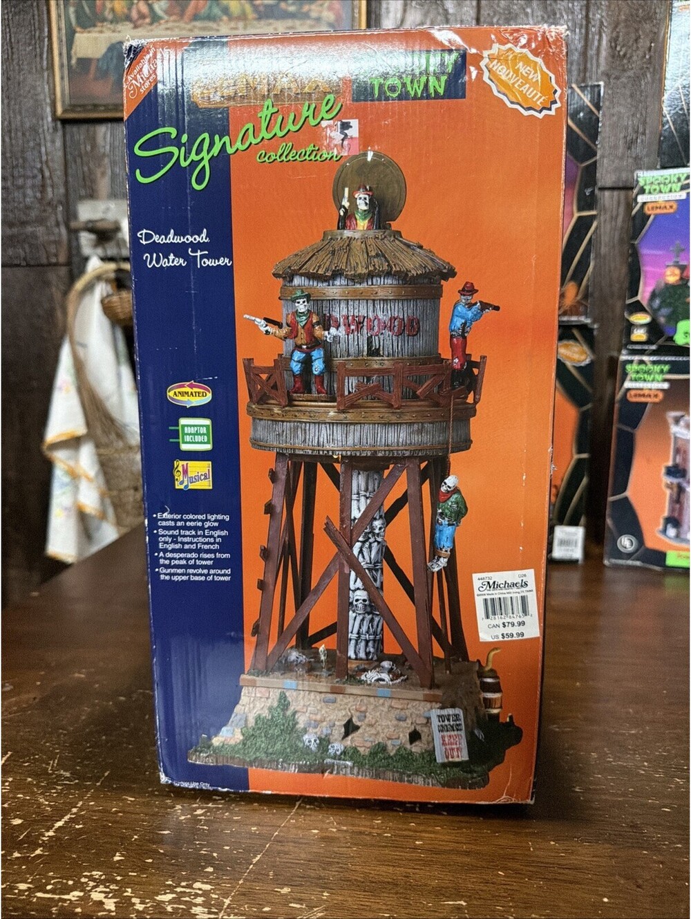 DEADWOOD WATER TOWER Halloween Village SPOOKY TOWN Animated LEMAX